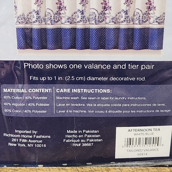 Kitchen Curtain Set Afternoon Tea Richloom Home Cottagecore Farmhouse - Picture 7 of 8